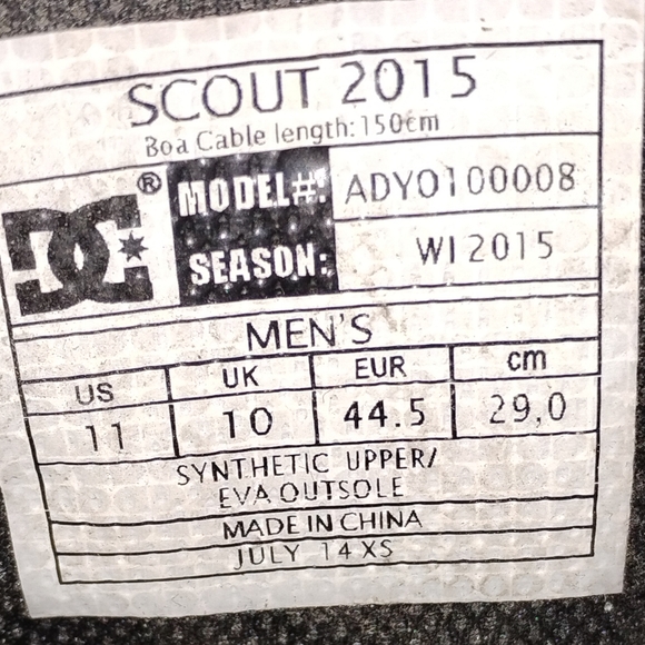 🏂 DC Scout 2015 BOA Snowboard Boots All-Mtn. UNILITE 6/10 SALE OBO FREERIDE MEN - Picture 10 of 15